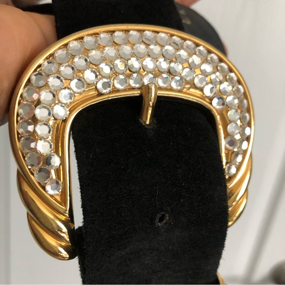 Vintage Cache Rhinestone Embellished Suede Leather Belt main image 11